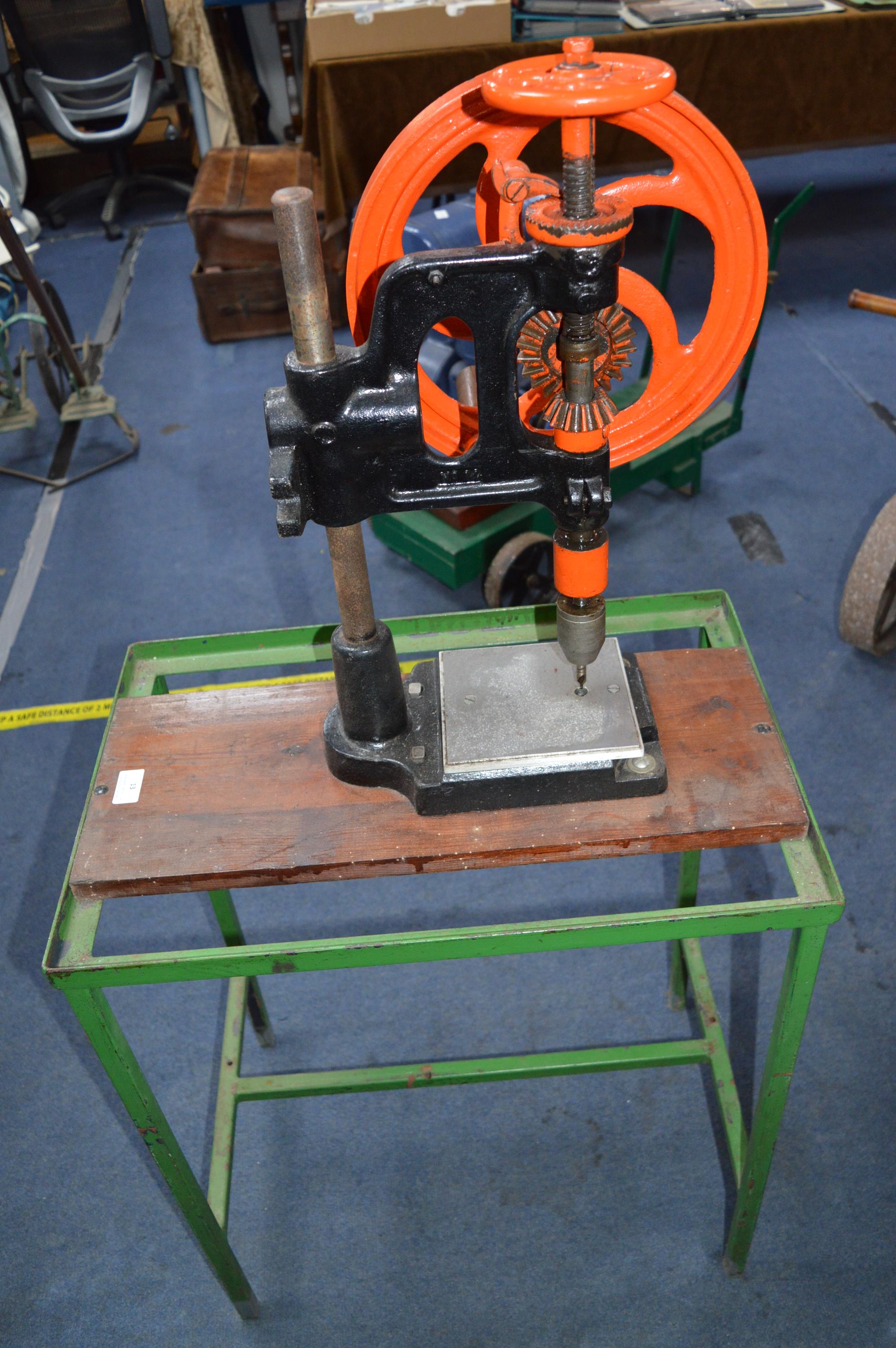 Victorian Hand Operated Bench Drill on Stand - Image 2 of 2