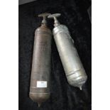 Two Vintage Auto Minimax Hand Pump Fire Extinguishers