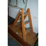 Pair of Oak Folding Steps