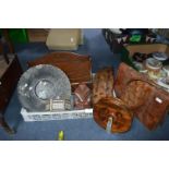 Chinese Paper Mache Plate, Reel, Letter Racks, Crocodile Skin Bag etc