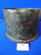 WWI Trench Art Shell Case dated 1917, height 11cm, diameter across top 15.5cm
