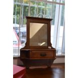 Victorian Mahogany Mirror with Shelf and Drawer
