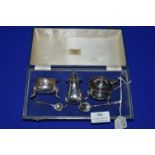 Cased Silver Cruet Set - Birmingham 1979