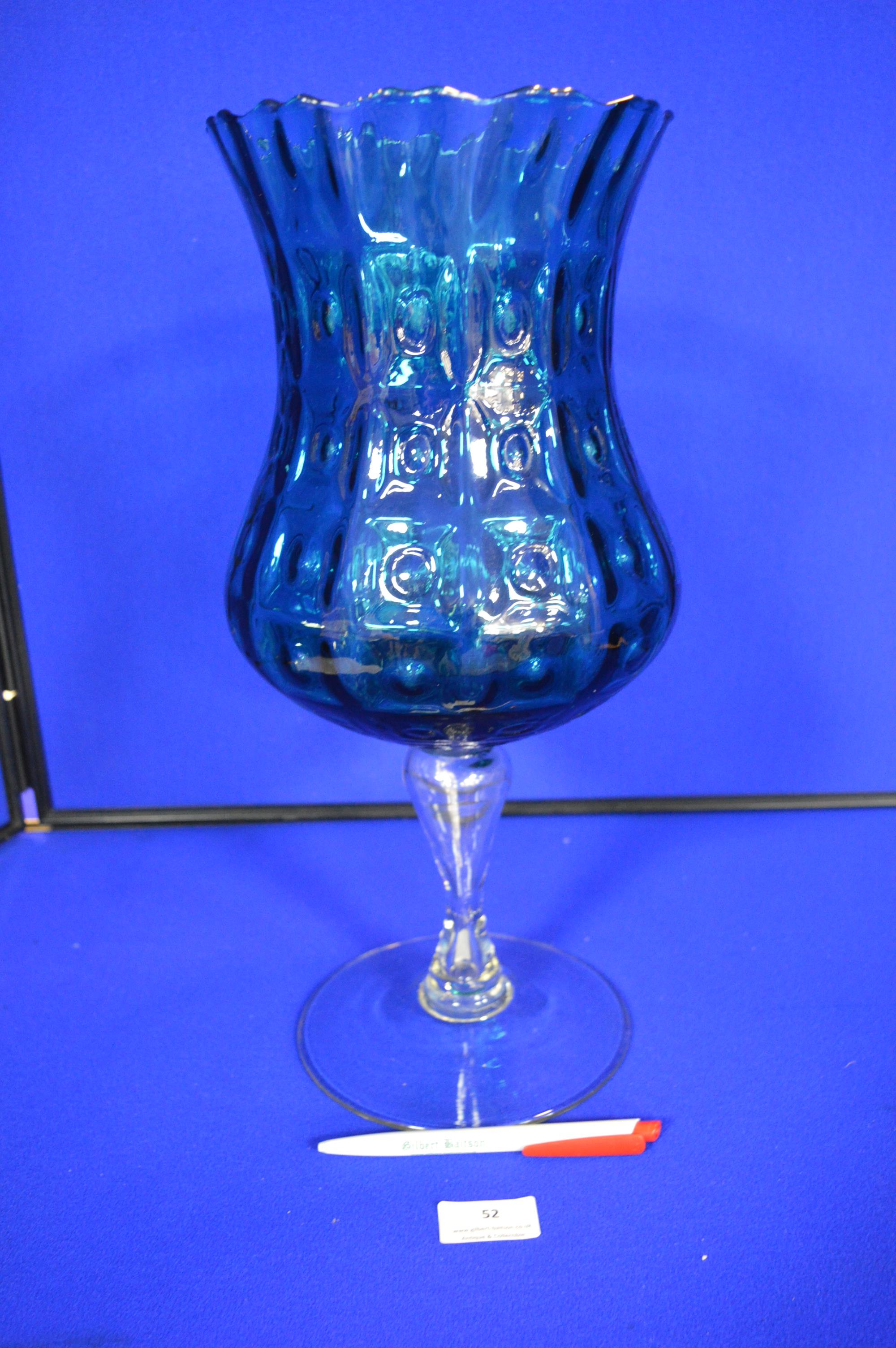 1960's Green Glass Goblet