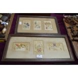 Two Framed WWI Silks