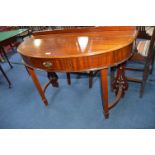 Mahogany Half Moon Hall Table