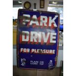 Vintage Enamel Sign - Park Drive Cigarettes