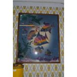 Framed Batik on Silk of Tropical Fish