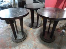 3 Circular Wood Topped Pub Tables ~60cm diameter