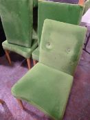 5 Green Upholstered Chairs