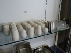 Quantity of Salt & Pepper Pots, and Glass Candle Holders