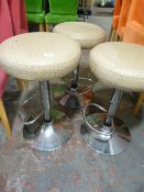 3 Chrome Based Pub Stools