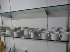 Quantity of White China Including Mugs, Teapots, B