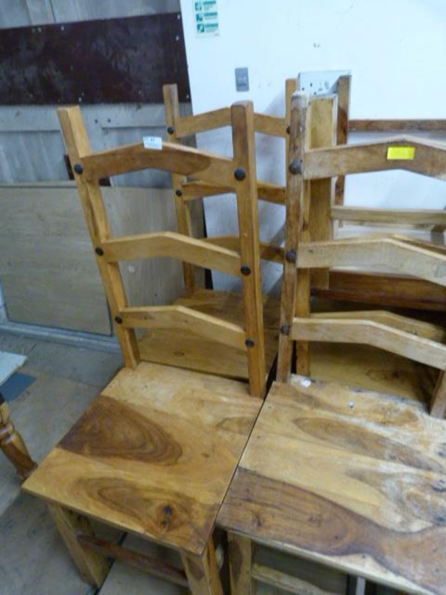 Four Heavy Wooden Dining Chairs
