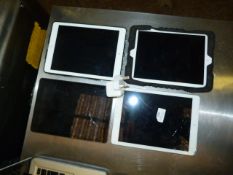 *Four Apple iPads (AF - iCloud Locked, and Glass C