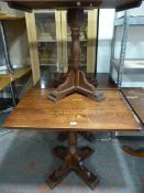 3 Oblong Single Pedestal Pub Tables ~90x61x75cm