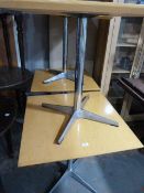 4 Single Pedestal Pub Tables with Wood Effect Top
