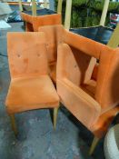 5 Orange Upholstered Chairs and an Armchair