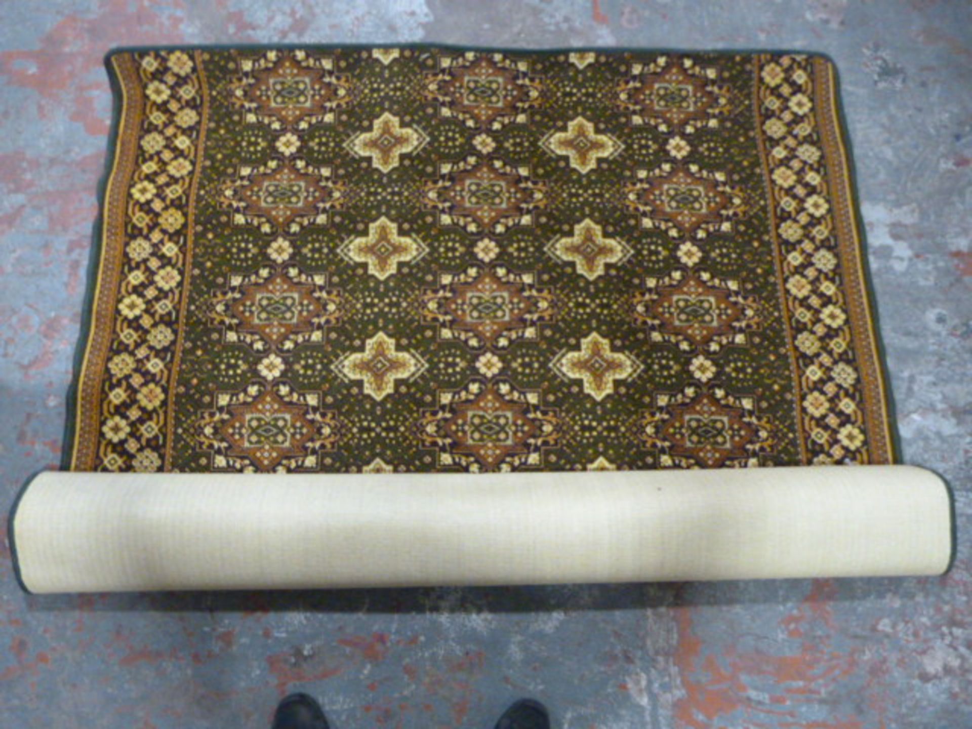 Green & Brown Geometric Rug ~225x160cm