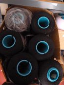 6 Large Cones of Black Yarn