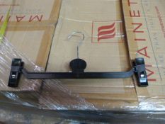 Ten Boxes of Black Plastic Coat Hangers ~3500 tota