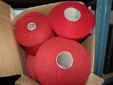 6 Large Cones of Red Yarn