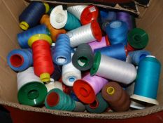 ~50 Spools of Assorted Thread and Yarn