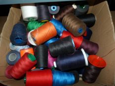 ~50 Spools of Assorted Thread and Yarn