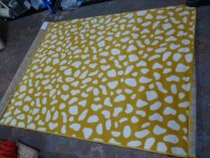 Mustard & White Hide Print Rug ~230x160cm
