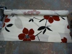 Black, Red & Cream Floral Rug ~290x200cm