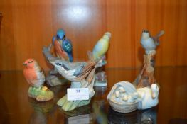 Six Bird Figures Including Wedgwood, Lladro, etc.