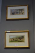 Pair of Framed Oil on Board Animal Studies by G. A