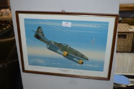 Framed Messerschmitt Signed Print - Defence of the