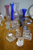 Glass Vases, Ornaments, Paperweights, etc.