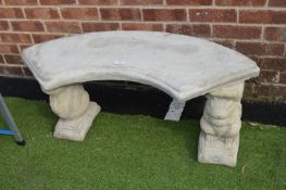 *Semi-Circular Garden Bench with Squirrel Supports