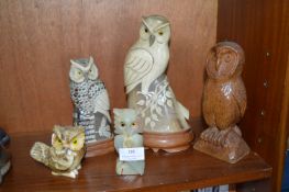 Five Owl Ornaments