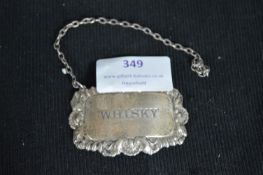 Hallmarked Sterling Silver Whiskey Decanter Label