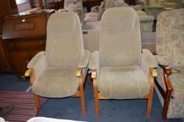 Pair of Easy Chairs with Adjustable Backs