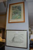 Two Framed Pictures - Mallard Flying Scotsman, and