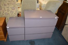 Two Purple Storage Drawer Units