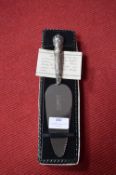 Boxed Sheffield Cake Knife with Hallmarked Sterlin
