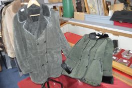 Two Green Suede Coats