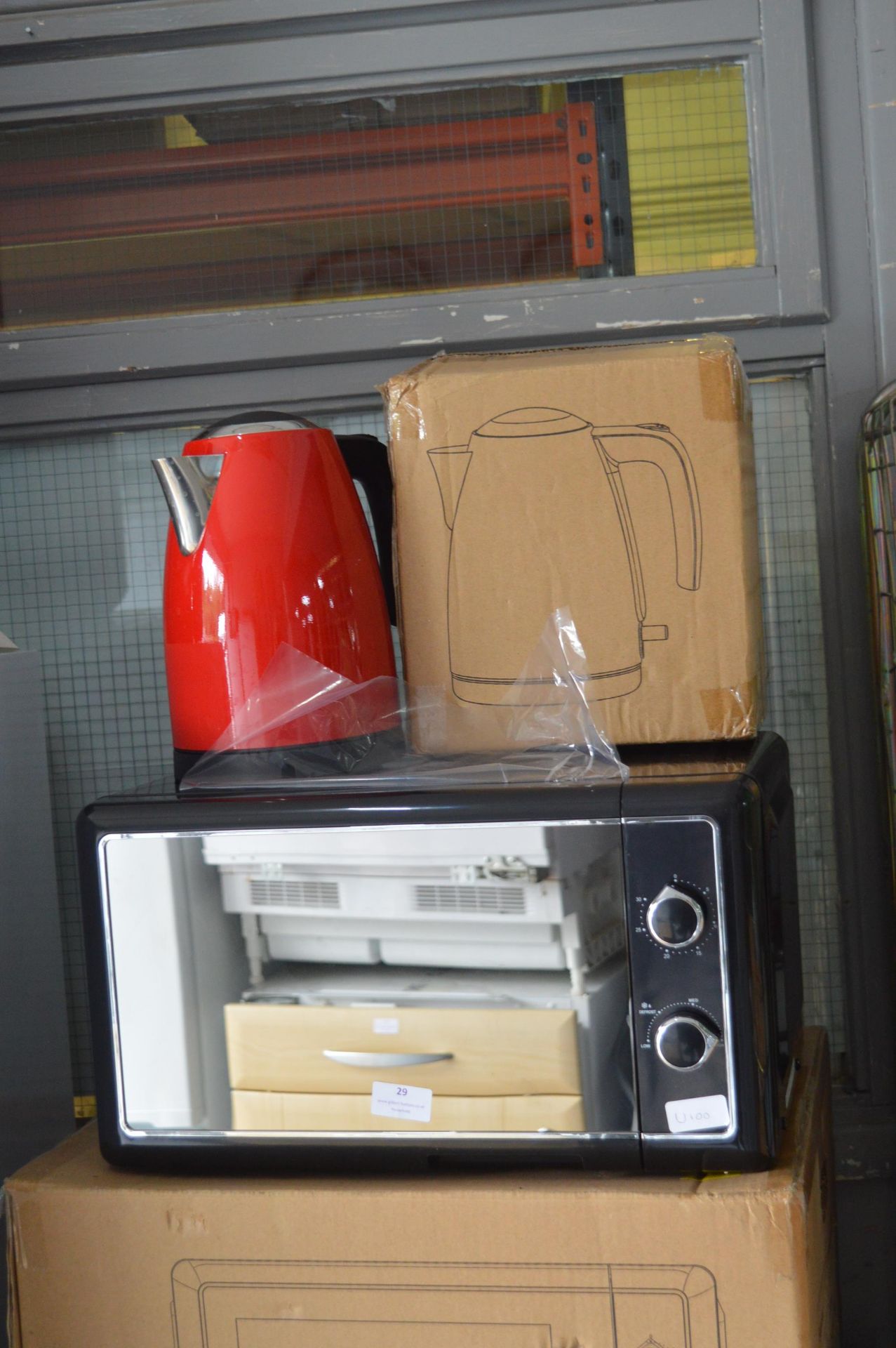 New Boxed Microwave Oven plus New Kettle