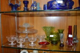 Glass Vases, Cake Stand, Dessert Dishes, etc.