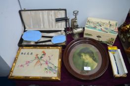 Vintage Jewellery Box, Mirror and Brush Set, Frame