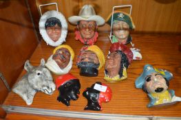 Plaster Wall Plaques; Cowboys, Indians, Pirates, e