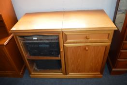 Light Oak Hi Fi Cabinet by Sutcliffe Containing So