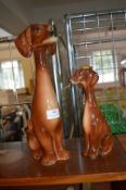 Two Dachshund Figures by Jema