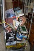 Cage of hardback Books; Motor Racing, Cookery, etc