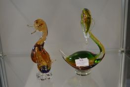 Two Murano Glass Ducks